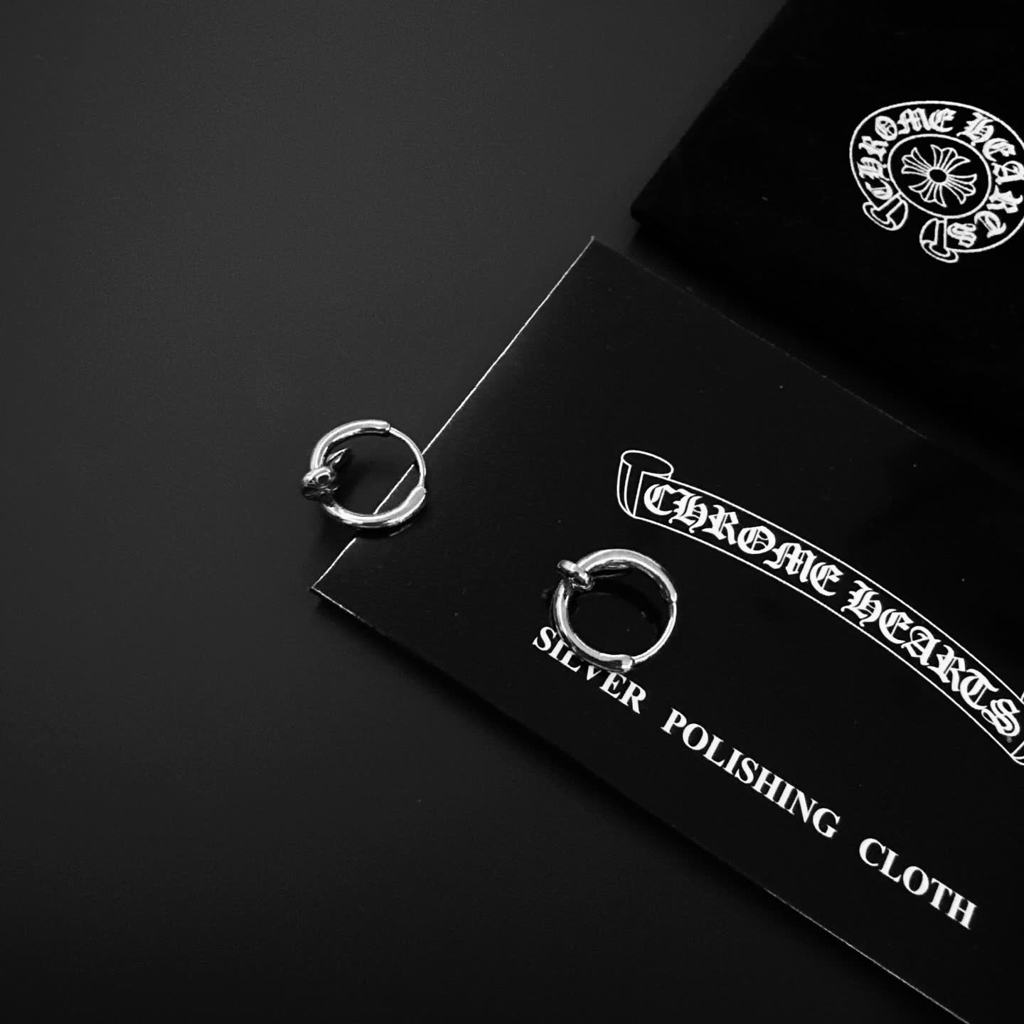 Chrome Hearts Silver Hoop Earrings